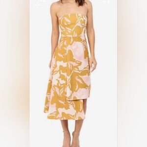 KEEPSAKE the Label Strapless Floral Midi Dress